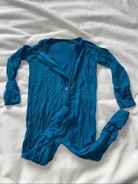 Little Sleepies Teal Blue Long-Sleeve Zippy  3/6 months